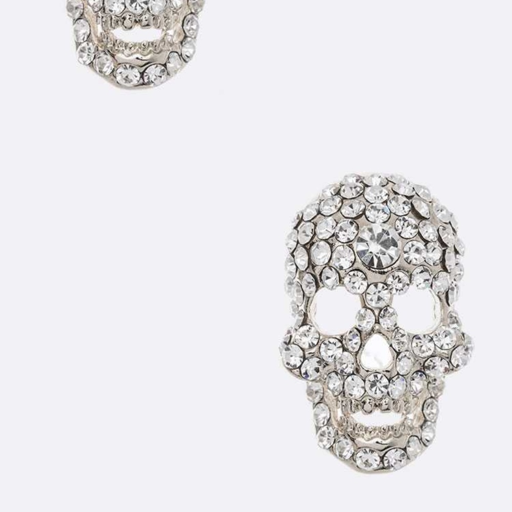 Crystal Skull Stud Earrings